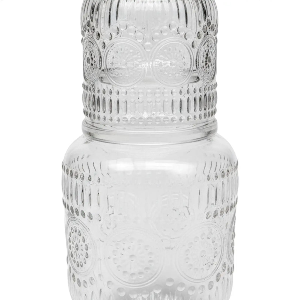 NEW Bedside Water Carafe and Glass Set Snowflake Design Elegant Jug Glass Carafe for Tea Coffee Milk Juice Drink Tea Coffee Milk