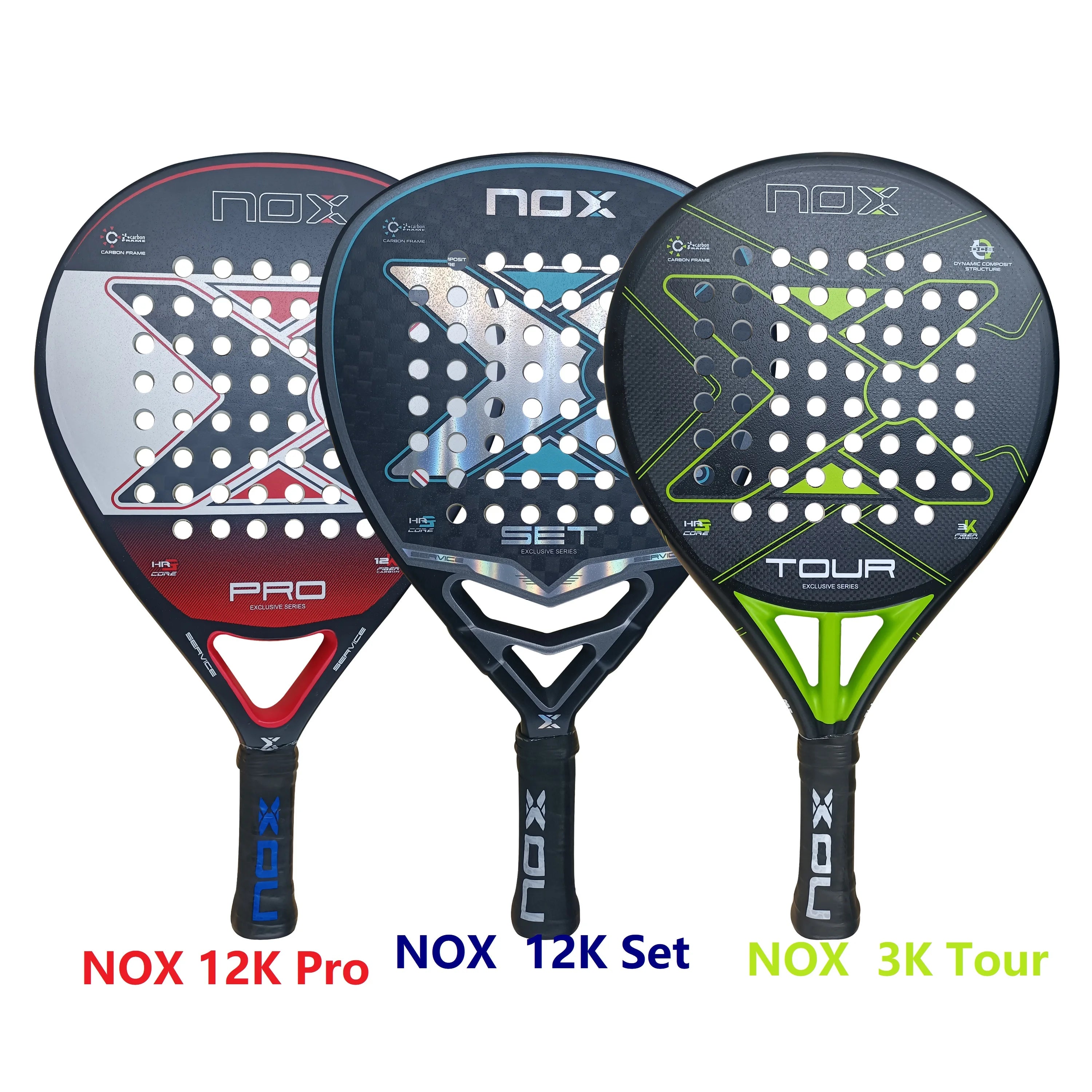 Nox 3K 12K 18K Tennis Paddle Racket,Portable Bag Included,Perfect Gift for Christmas Birthday Holidays,Professional Skill Level