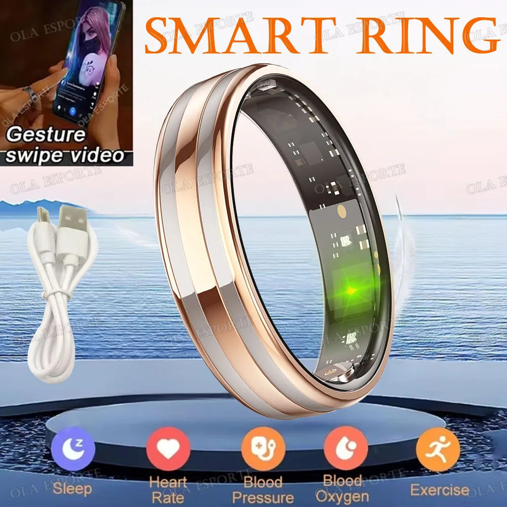 Gesture Sensing Smart Ring Health Monitor Smart Ring Outdoor Waterproof Ring Real HRV Monitor Heart Rate Blood Oxygen Sport Ring