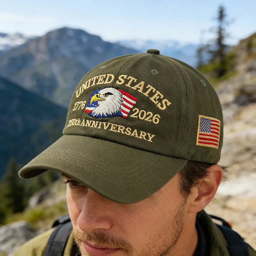 UETEEY 250th Anniversary Hat USA Patriotic Baseball Caps Eagle Embroidered Baseball Hats for Men Women 250 Year Anniversary Cap