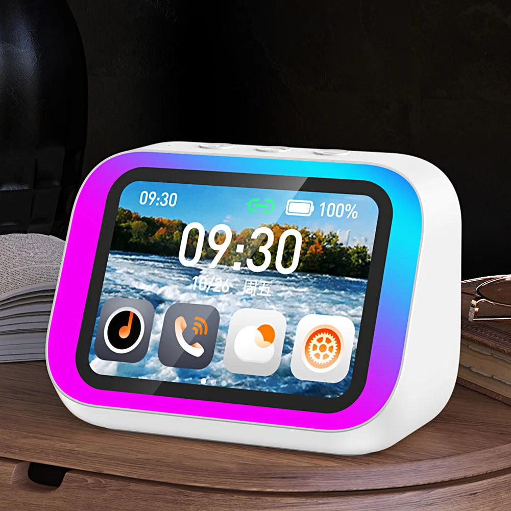 Smart Speaker with HD Display AI Voice Assistant Bluetooth 5.4 Music Player Weather Show Hands Free Calling Custom Photo Album