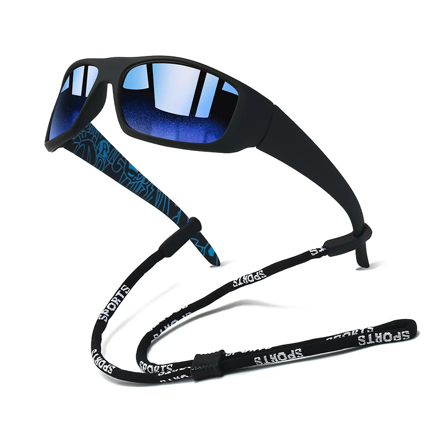 Fashion Vintage Sunglasses with Chain for Men And Women Driving Fishing Sports Running Mountaineering Safety Goggles