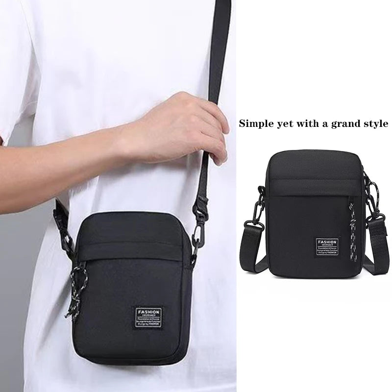 Men's bag, available in single shoulder or cross-body design, suitable for daily use during school. Made of nylon material - Free Item