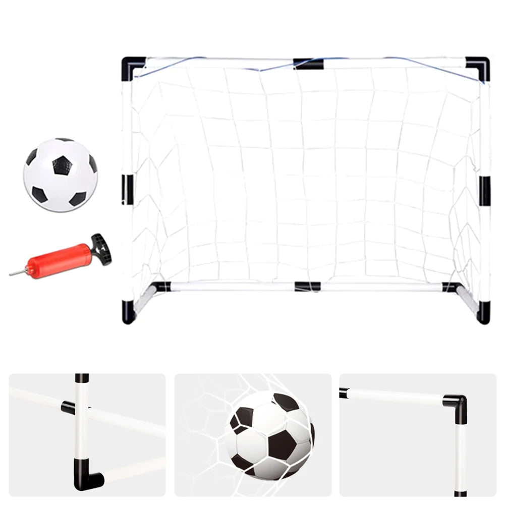 Football Goal Sports  with Pump & Ball Foldable Football Goal Post Weather Resistant Portable Soccer Goal for Kids Children