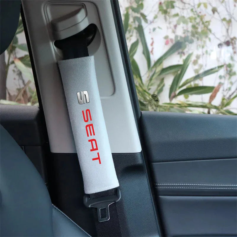 2Pcs Auto Car Cotton Seat Belt Cover Case for Seat Leon FR Cupra Ateca Ibiza 6P Arona Tarraco Arosa Toledo Auto Accessories