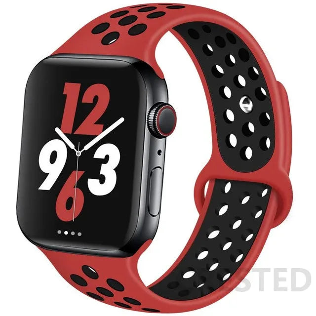 Silicone Strap For Apple Watch Band 45mm 44mm 40mm 49mm 41mm 38mm 42mm Sport bracelet iWatch Ultra 2 Series 9 8 7 6 se for nike
