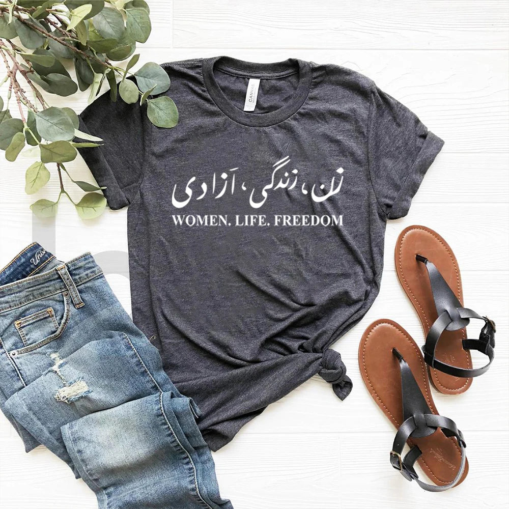Women Life Freedom T Shirt Women Rights Feminist Shirts Mahsa Amini Iranian Tshirt Graphic Feminist Clothes Unisex Casual Tops