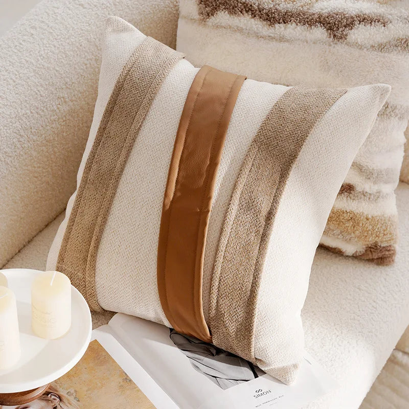 45x45CM Brown Vintage Nordic Throw Pillow Cover Cream Light luxury Sofa Cushion Waist Cover Simple Decorative Pillowcase