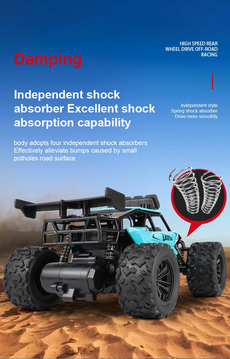RC8 Racing Model Toy Alloy Remote Control Car 2.4GRC Proportional Throttle 1:16 Highspeed Big Foot Climbing off Road Vehicle