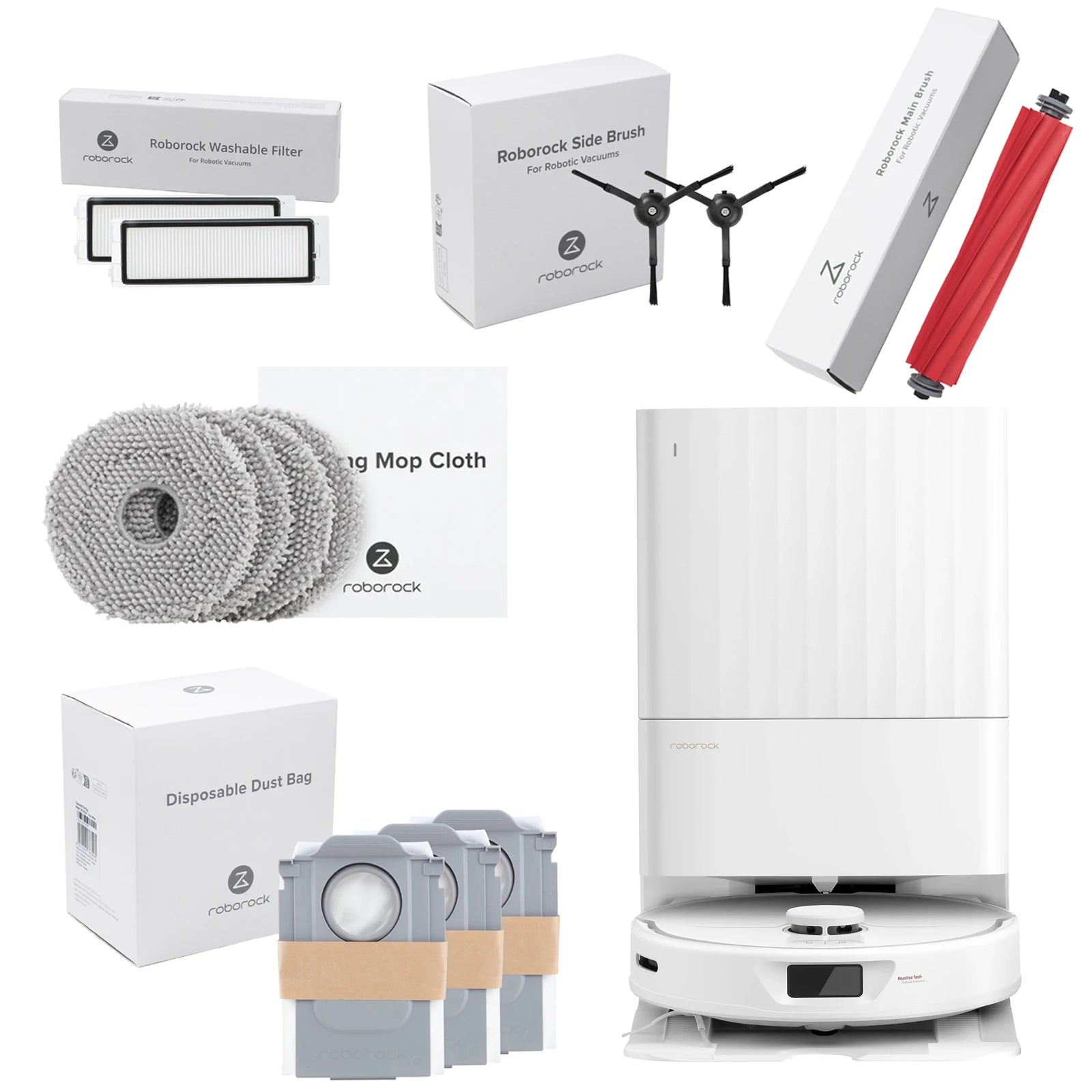 【Original】Roborock Q Revo/P10  Robot Vacuum Accessories ,Roller brush ,Filter ,Dust bag ,Mop cloth ,Side brush