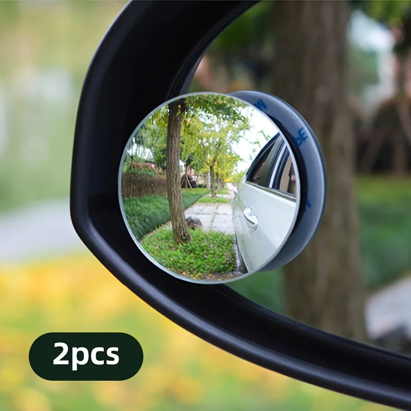 2Pcs Car Mirror HD Convex Mirror Blind Spot Auto Rearview Mirror 360 Degree Wide Angle Vehicle Parking Rimless Mirrors