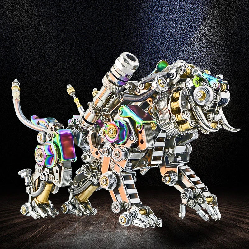 3D Metal Three-Dimensional Mechanical Tiger Model Puzzle DIY Assembly Building Blocks Toys  for Adult Children Gift