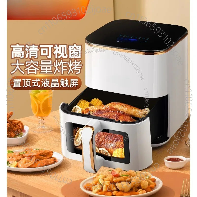 Air fryer household new intelligent large-capacity visual oil-free multi-functional electric fryer