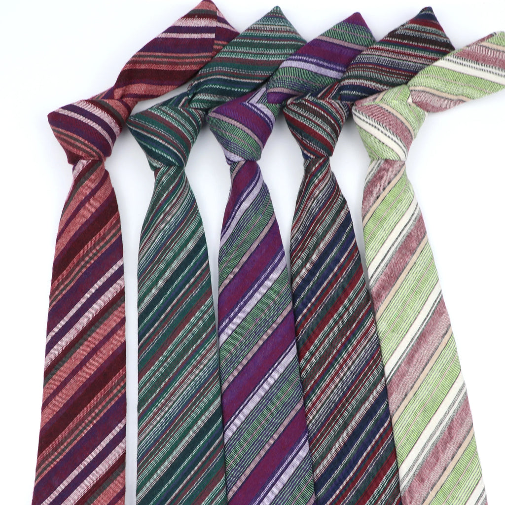 Classic Fashion Tie Men's Striped Necktie Formal Wear Business Suit Cotton Ties Male Female Skinny Slim Colourful Cravat Gifts