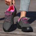 Ladies' Outdoor Hiking Shoes with Black and Pink Non Slip Soles Fashionable Sports Shoes Breathable Mesh Running Hiking Boots - Free Item Weekend (50% off).