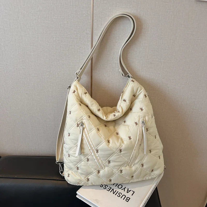 New In Hand Bag Ladies Fashionable Trendy Embroidered Women's Shoulder Soft Bags Nice Totebag Sweet Cool Style For Girls Gift