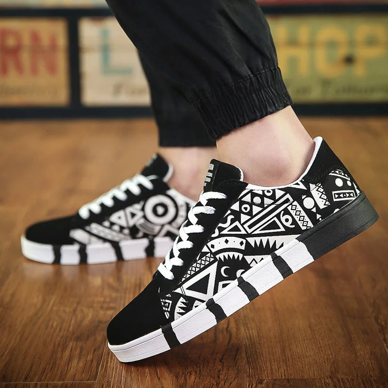 Summer Trendy Men's New Board Shoes Outdoor non slip walking Men Sporty Shoe Canvas Pattern Casual Sneakers male Zapatos - Free Item Weekend (50% off).