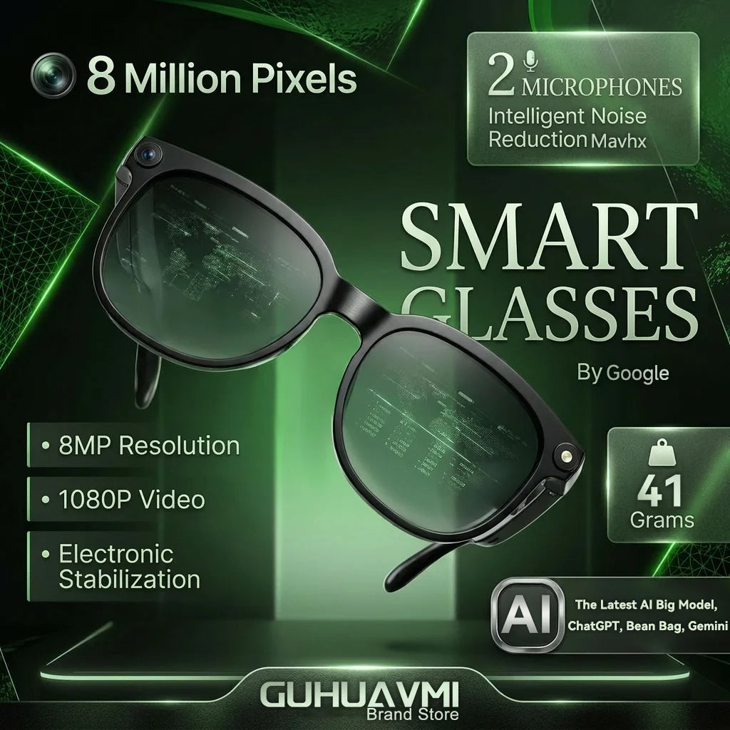 2026 New AI Smart Glasses AI Translation 800W HD Camera 4K Shooting Image Conversation Recording Listening To Music SmartGlasses