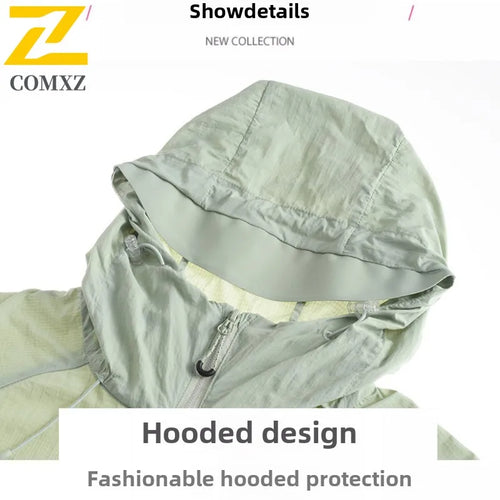 2025 Skin Sun Protection Jacket Men's Summer high quality UV Lightweight Ice Silk Hooded Coat Outdoor Riding Fishing Windbreaker