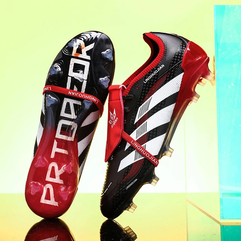 Professional-Level Football Shoes: High-Elastic Flyknit + Fg Long Studs No Slipping during Sudden Stops and Turns on the Field.