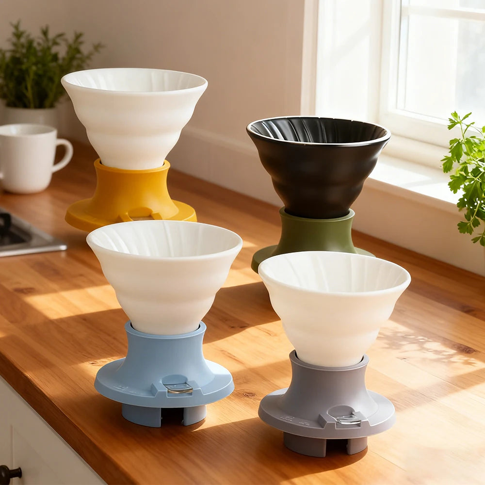Smart cup colored ceramic drip filter cup with switch, hand brewed coffee drip filter