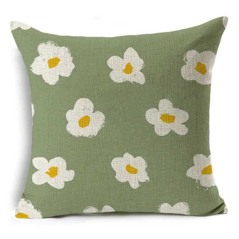 Green Pattern Decorative Cushion Cover Floral Pillow Cover for Car Sofa Decorative Pillow Cover Home Pillow -