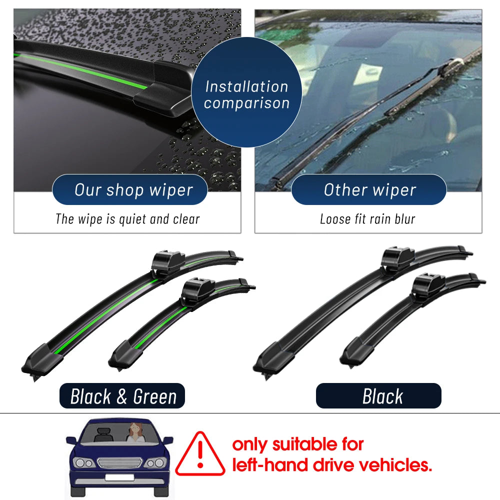 Car Windshield Wiper Blades Hook Universal U-type Soft Rubber Wiper 14"15" 16" 17" 18" 19" 20" 21" 22" 23" 24" 25" 26" 28"