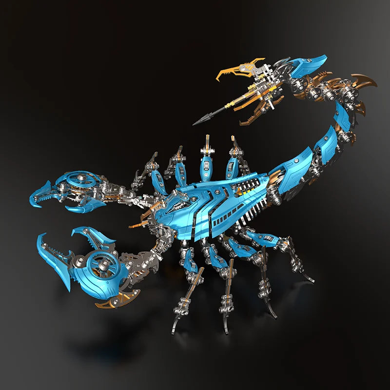 Punk DIY mechanical metal assembly 3D lighted insect scorpion stainless steel puzzle model kit for adults and boy toy gifts