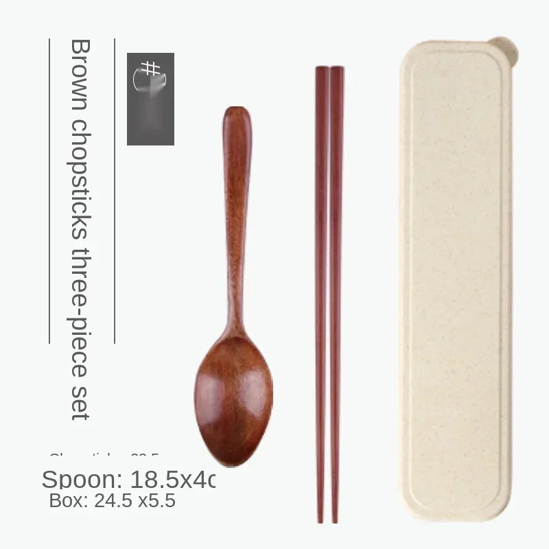 Handmade Dinnerware Cutlery for Kitchen, Wooden Spoon & Fork Dinner Kit for Rice, Soups, Cereal, Home Tableware - Free Item