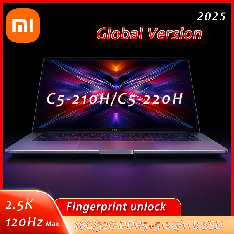 Xiaomi Redmi Book 16 2025 Laptop Intel Core 5 220H/210H Processor 16" Notebook 16G/32G DDR5+ 512G/1T SSD Study Office Ultrabook