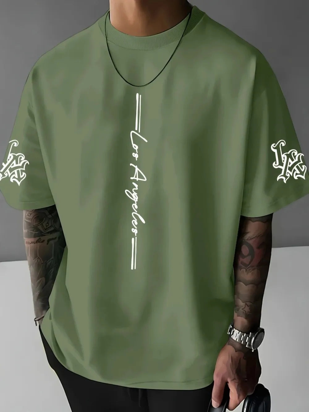 Men's new summer minimalist letter print comfortable and breathable round neck T-shirt outdoor casual top