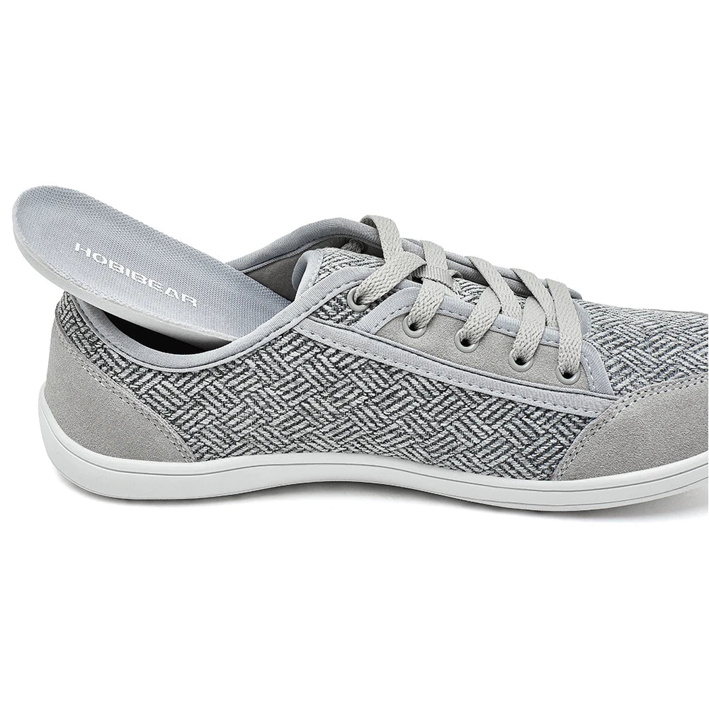 HOBIBEAR Barefoot Shoes Mens Womens | Zero Drop | Wide Toe | Minimalist Cowhide Leather Lace Up Fashion Sneakers