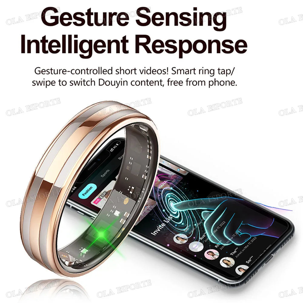 Gesture Sensing Smart Ring Health Monitor Smart Ring Outdoor Waterproof Ring Real HRV Monitor Heart Rate Blood Oxygen Sport Ring
