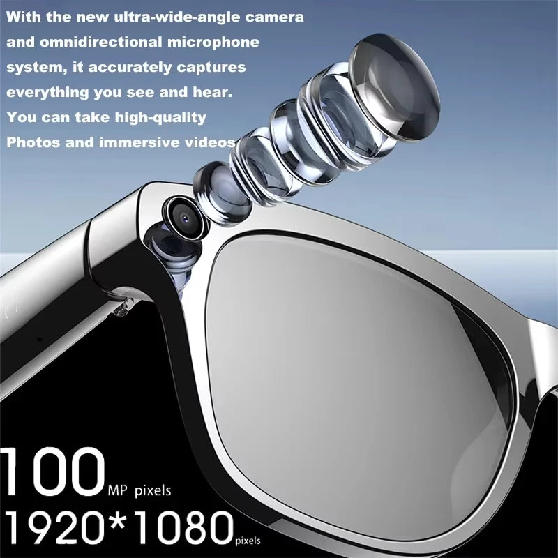 New Smart Bluetooth V5.3 Sunglasses Glasses Call Outdoor Sports Headphones HIFI Black Technology Anti-touch UV For Men And Women