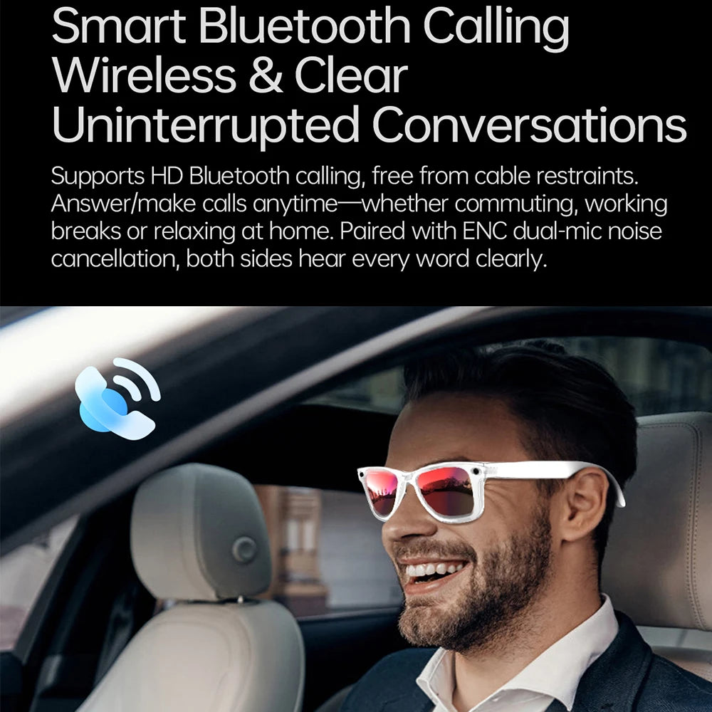 2026 New AI Smart Glasses with 8MP Camera 1080P Video Record 4GB Men Women SI Real-time Translation BT Call Music Play Lenses