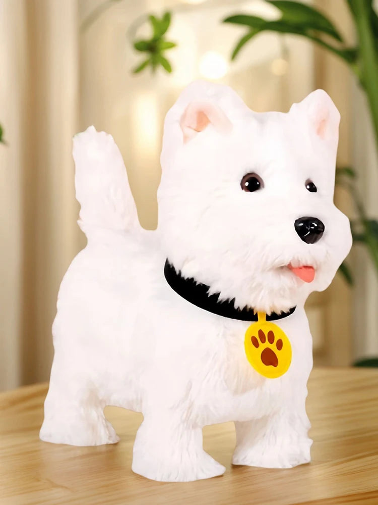 Cute Realistic Interactive Puppy Pet Dog Barking Walking & Tail Wagging Robot Dog Toy Present Pet Gifts for 3+ Year Boys Girls