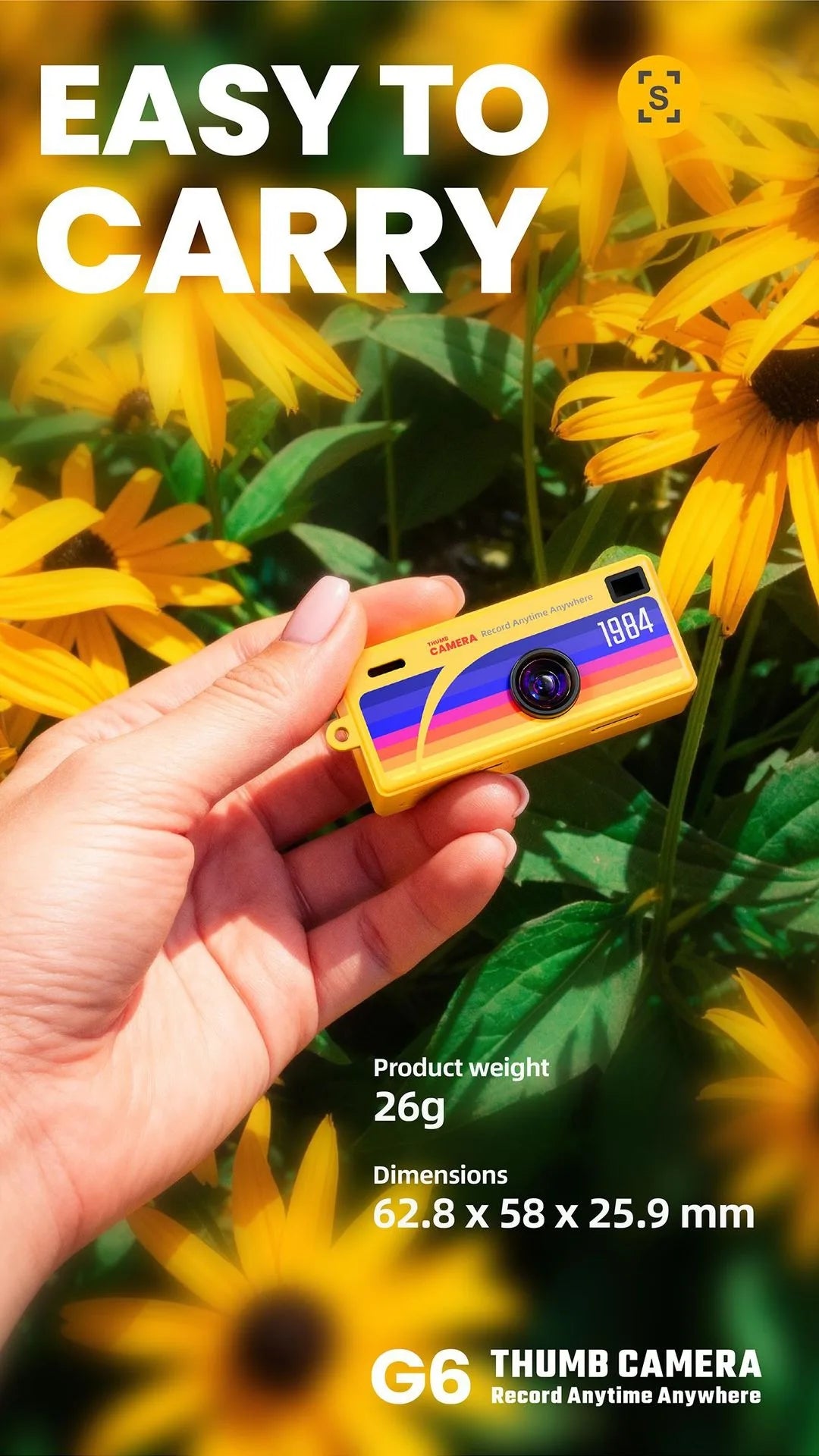 G6 Retro Mini Camcorder with Chain, 1080P HD Video Camera for Kids, Support SD Card, Portable Vintage Recorder Party Gift Toy