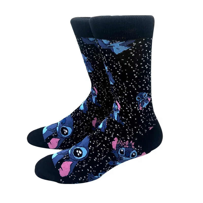 New Design Long Men Socks High Quality Comfortable Cartoon Characters Men and Women Fashion Happy Funny Socks Anime Socks