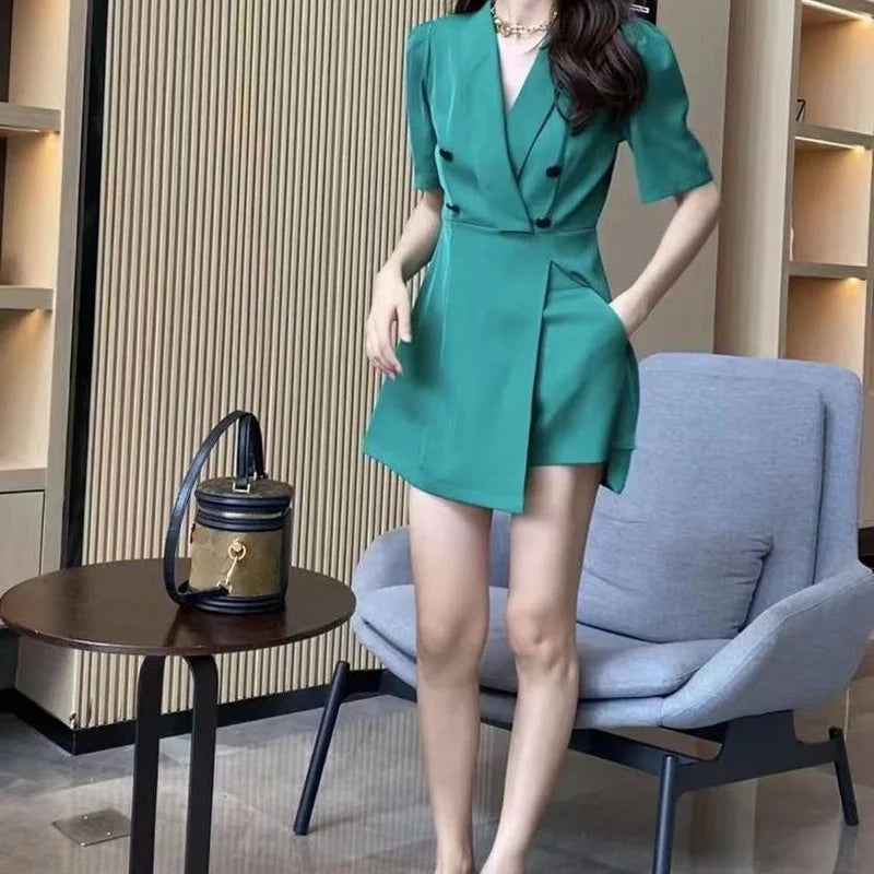 Korean Dresses for Women Cotton Chiffon Fashion Midi Women's Summer Suit Dress 2025 Aesthetic Clothing Casual One-piece Trend