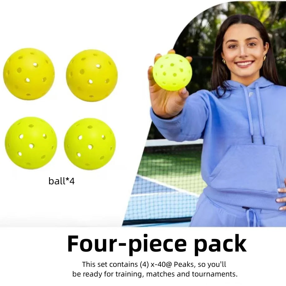 Kryndavox 4 Pack Sport 40 Hole Indoor Pickleball Balls,USAPA Approved Pickle Ball for Tournament Playand Every Skill Level