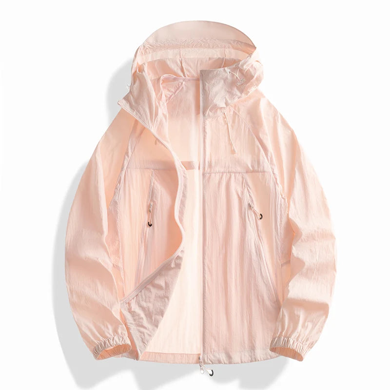 2025 Skin Sun Protection Jacket Men's Summer high quality UV Lightweight Ice Silk Hooded Coat Outdoor Riding Fishing Windbreaker