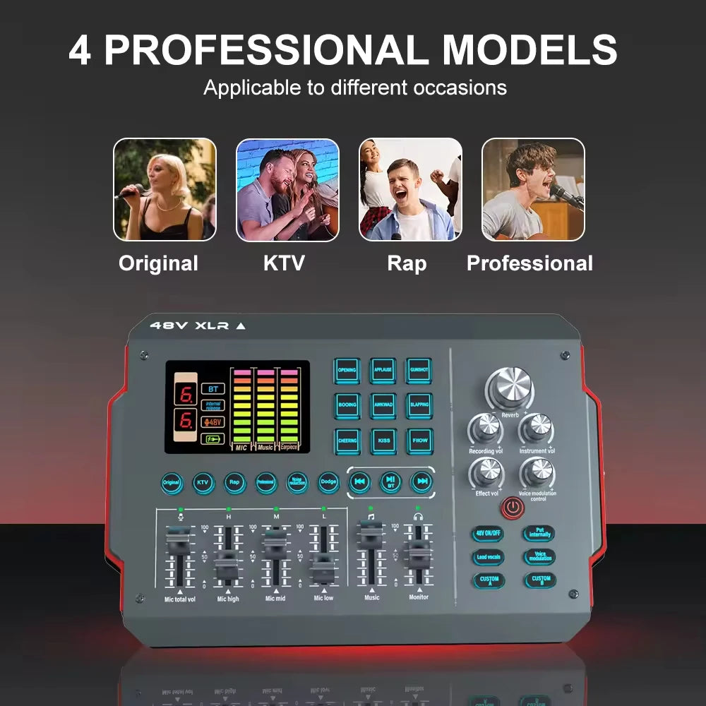 M16 RGB PC Sound Card Podcast Audio Interface Podcast Microphone Podcast Headset Soundcard Audio Interface