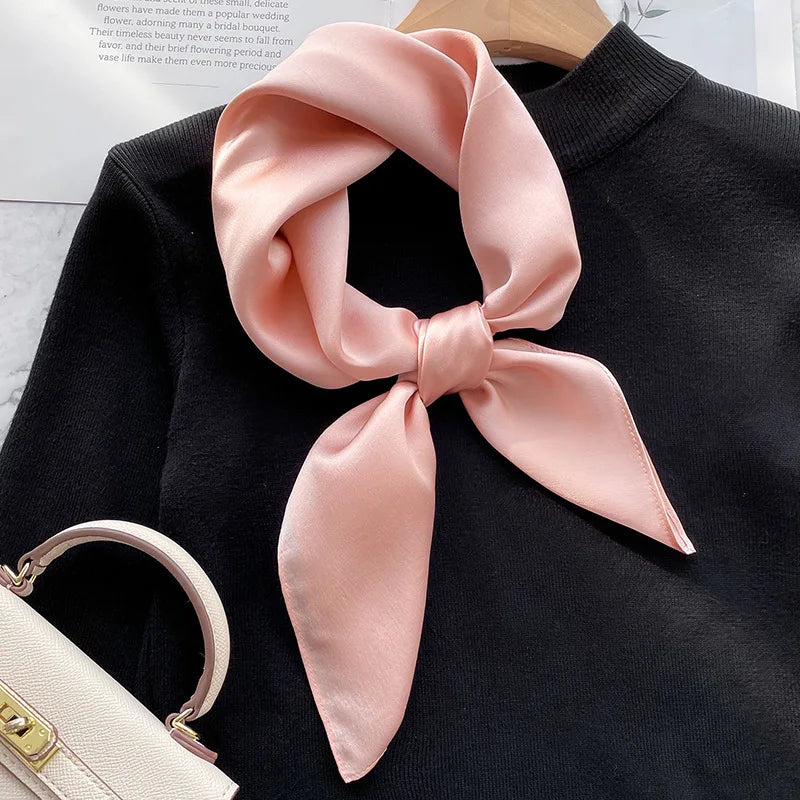 70Scarf 100% Silk Bandana Women Square Scarves Wrap Kerchief Mulberry Spring Fashion Luxury High Quality Headband Hijab Shawls