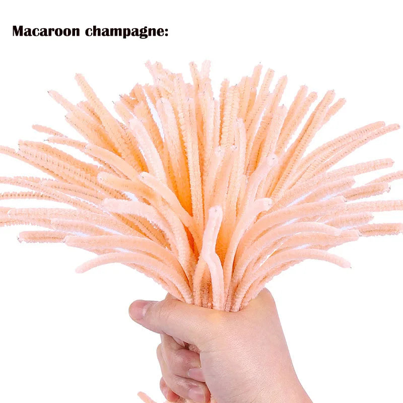 100/200/300/500/1000pcs DIY Plush Chenille Sticks Stem Pipe Cleaner HandCraft part for Spring Xmas Halloween Newyear Easter