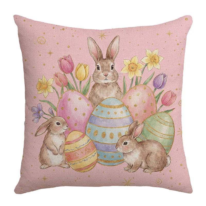 VIKAMA Easter Pillowcases with Spring and Bunny Designs Sofa bed cushion cover sleeping pillowcase home bedroom decoration - Free Items Weekend.
