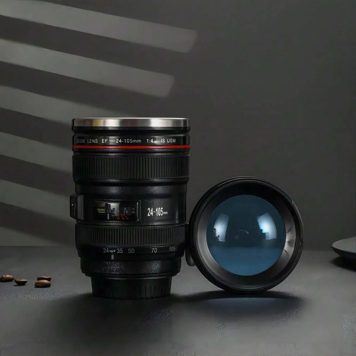 Camera Lens Mug Creative Camera Lens Stainless Steel Cup With Lid Portable Gift Cup For Outdoor Travel Camping For Photographers