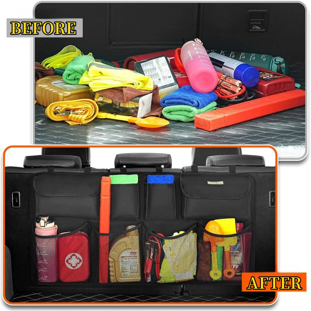 Car Organizer Backseat Hanging Organizer Kit With Large Storage Bag Super Capacity Trunk Organizer For SUV Truck Van Save space - Free Item