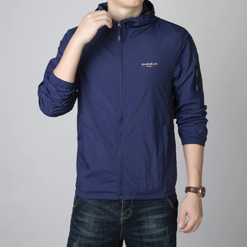 Men's Summer UPF90+ Sun Protection Jacket Ultra-Light Thin Skin Coats Men Breathable UV Proof Fishing Ice Silk Sunscreen Coat