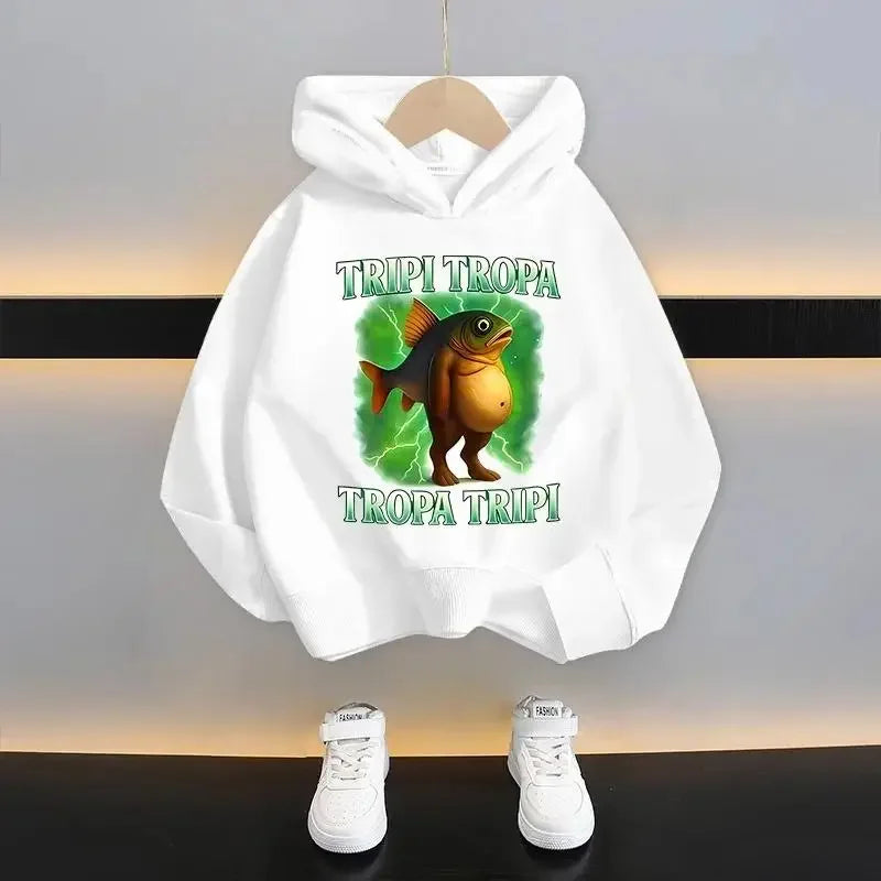 Autumn Cute Italian Brainrot Print Children's Hoodies Funny Cartoon Graphic Kids Fashion Girl Sweatshirts Casual Boy Pullover