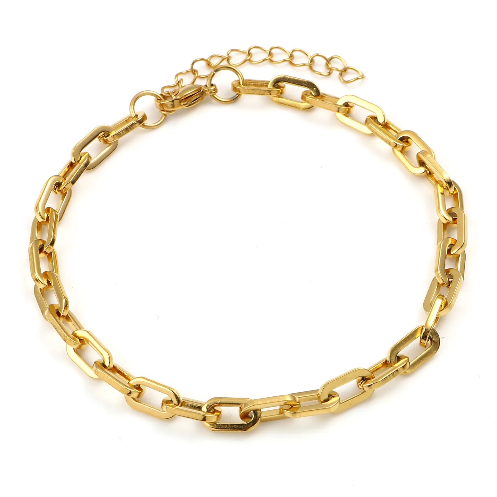 DoreenBeads Stainless Steel Anklet Gold Color For Women Beach Foot Leg Chain Ankle Bracelets Jewelry Gift 22.5cm-23.5cm, 1 Piece